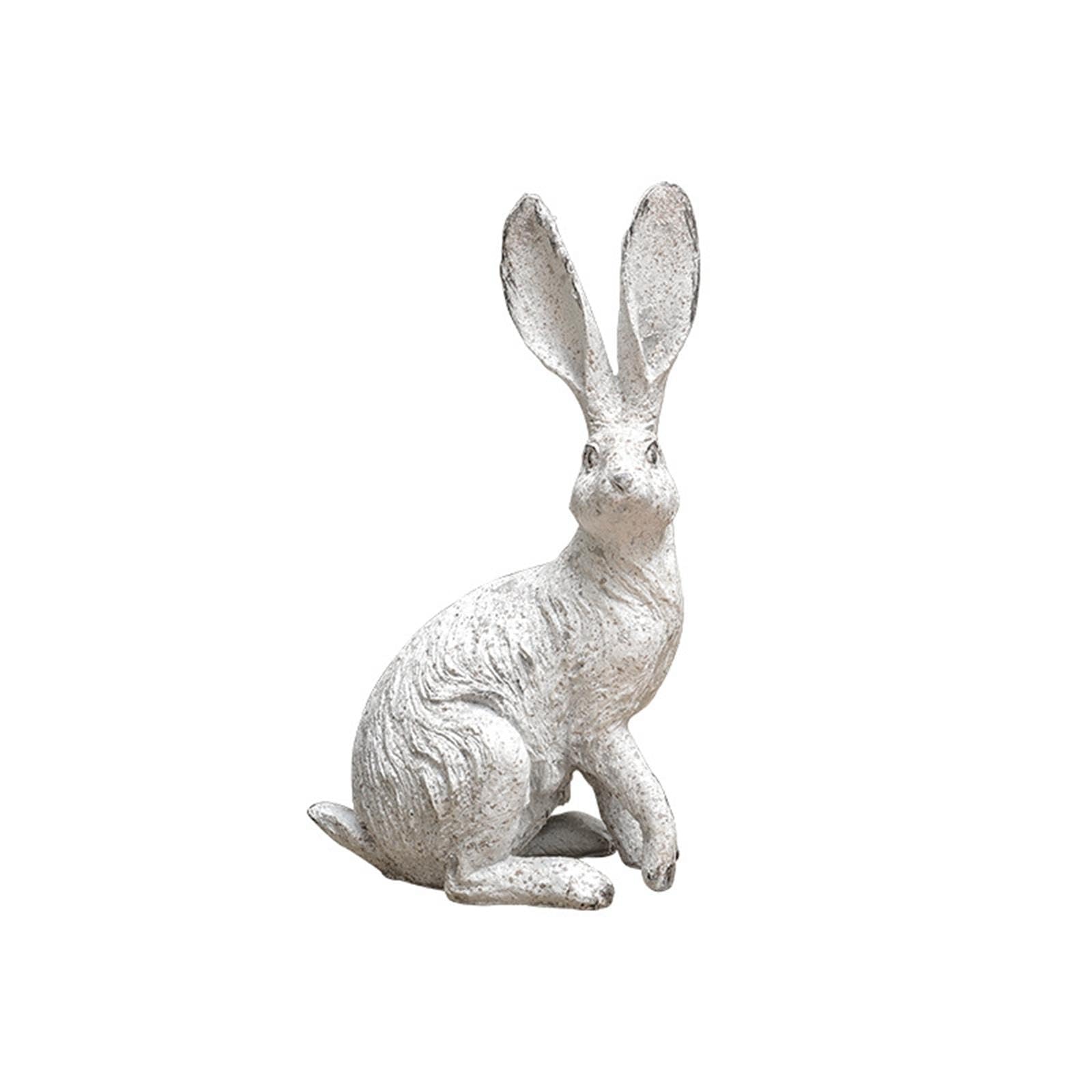2 Statuette di Coniglietti in Resina, Decorazione per La Casa, Camera da Letto, Esterni E Cortile.