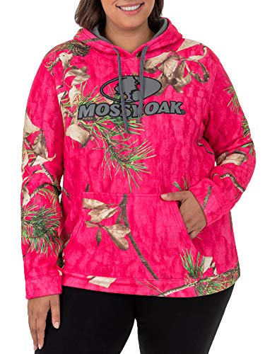 Mossy Oak and Realtree Womens Performance Wick Pullover Hoodie Pink Medium 8-10