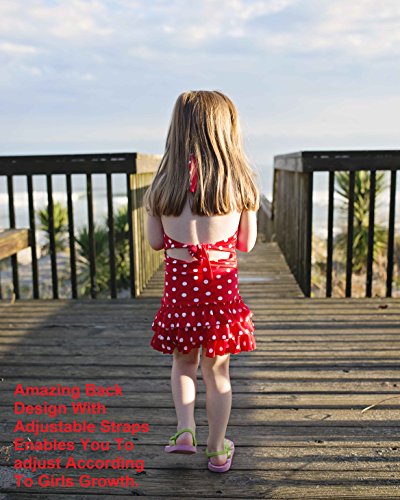 Image of Polka Dot Girls Kids Bathing Suits Adjustable Swimsuits (FBA)