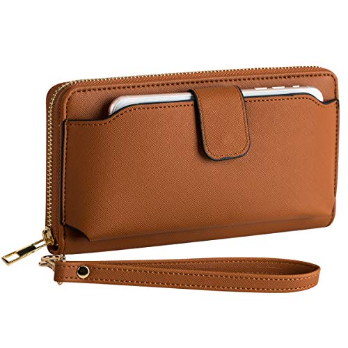 Heaye Women Wristlet Wallet with Cell Phone Holder RFID Blocking Zip Around Wallet