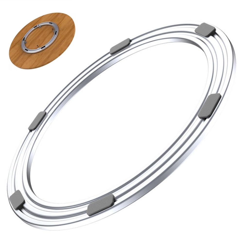 Cuscinetti per giradischi resistenti – Base girevole in acciaio inox da 40,6 cm, piastra girevole, ideale per uso domestico e cucina, rotazione fluida, hardware versatile