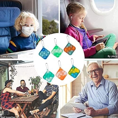 Miniatura 5 de 50 piezas de mini juguetes Pop Fidget Pop Llavero Fidget Juguete Push Bubble Pop Silicona Squeeze Sensory Toys Ansiedad Alivio del estrés para