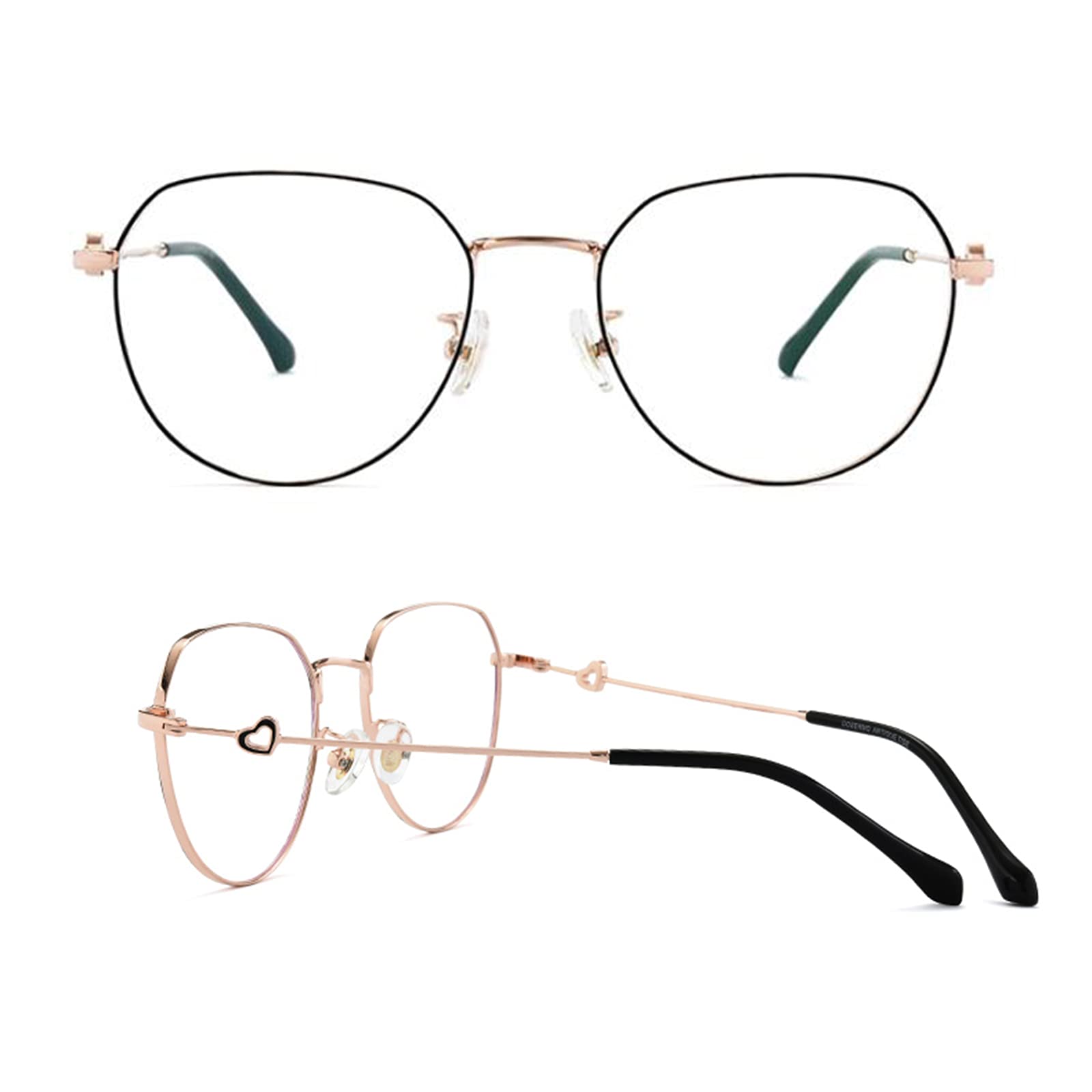 Duże Okulary Do Czytania Z Blokadą Niebieskiego Światła Dla Kobiet, +1,5 Fashion Love Metal Frame Anti Eye Strain Computer Reader/D/3