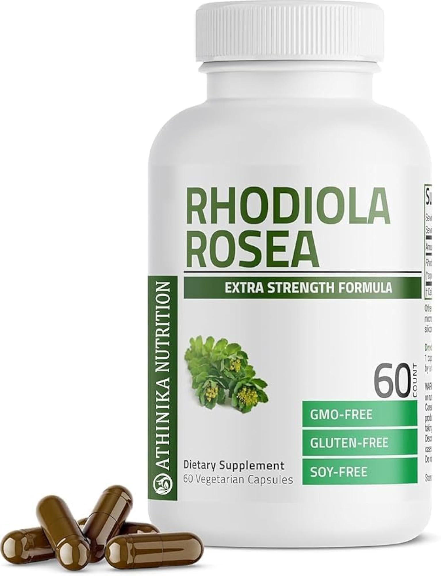 Rhodiola Rosea Vegetarian Capsules, Adaptogenic Herb for Mood Support