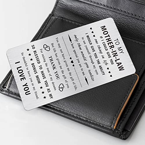 Alotozo Mother In Law Mothers Day Gifts - To My Mother In Law Engraved Wallet Card - Best Mother-In-Law Gift Ideas #TOP3