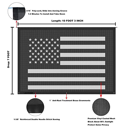 Image of RV Awning Mesh Sun Shade Screen for Motorhome Camper Trailer Sunshade