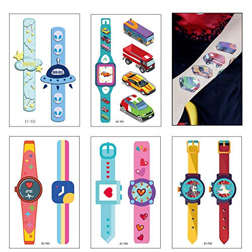 image for Aster 40 PCS Cartoon Watch Assorted Temporary Tattoos For Children Gir