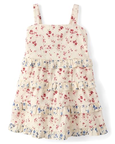 Image of Gymboree,Girls,and Toddler Sleeveless Dresses,Patriotic Floral,5 Years