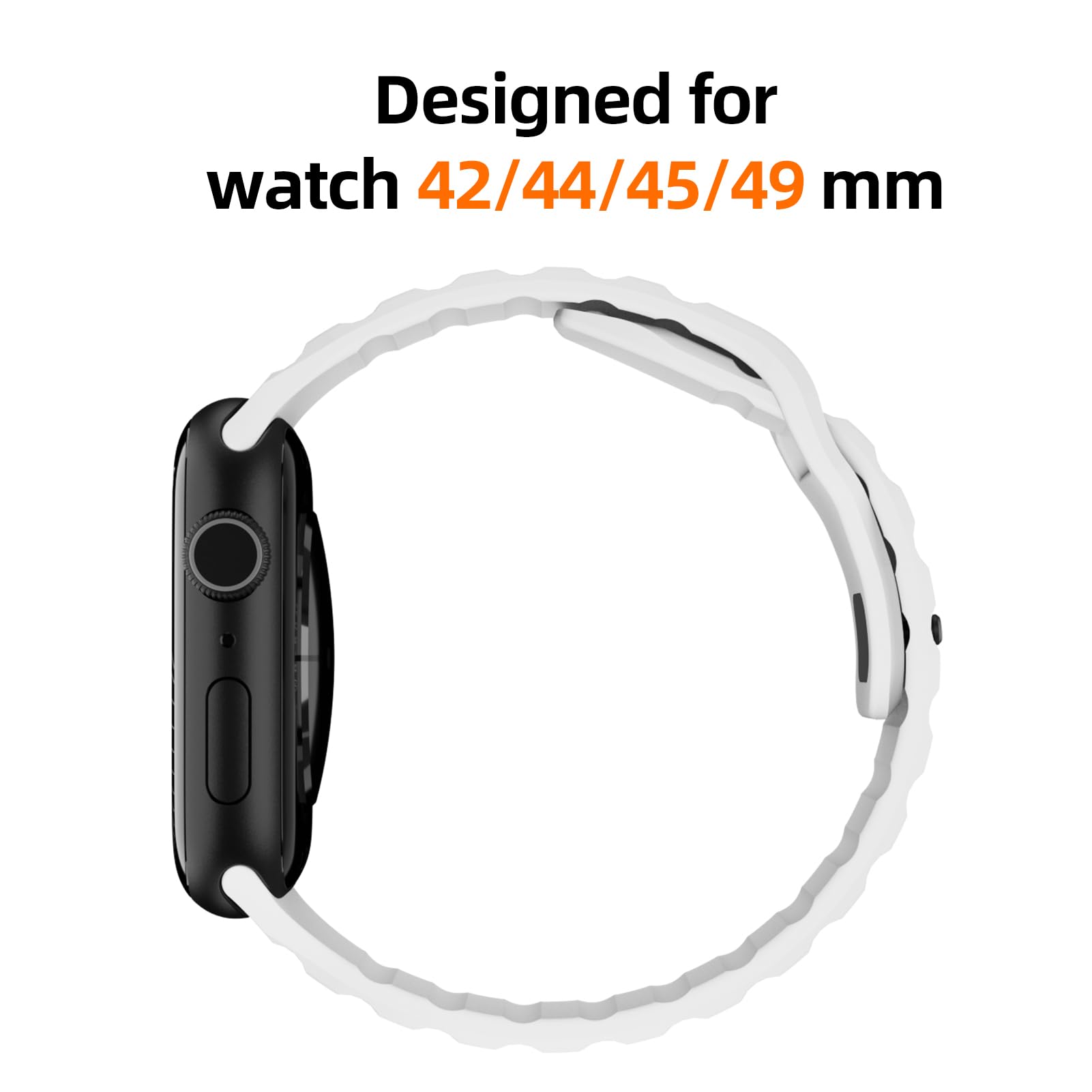 Soft Silicone Waterproof Strap Compatible with Apple Watch Ultra Band 49mm 46mm 45mm 44mm 42mm 41mm 40mm 38mm,Men Women Sport Bands for iWatch Series 10 9 8 7 6 5 4 3 2 1 SE Ultra