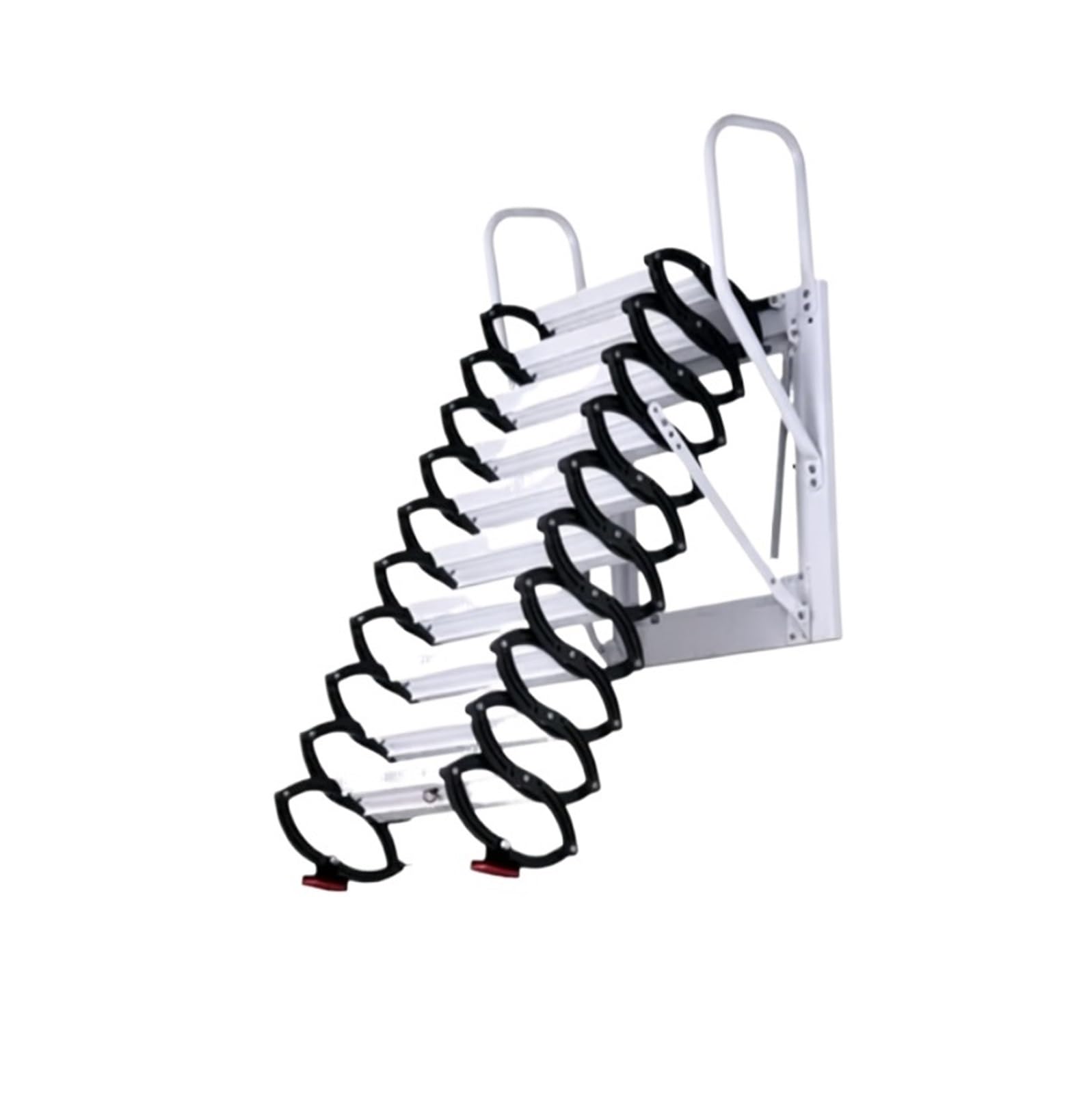 Attic ladders Pull Down Attic Stairs Wall Mounted Folding Loft Ladder Retractable Stairs, for Indoor Garage Basement(2.25-2.5m)