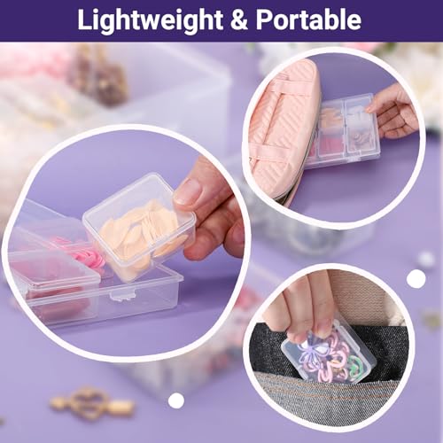 Image of Cosics Bead Organizers and Storage, Clear Plastic Bead Storage Containers with 8 Mini Storage Case for Small Projects, DIY Craft Jewelry, Stickers, False Nails, Screws, Seeds