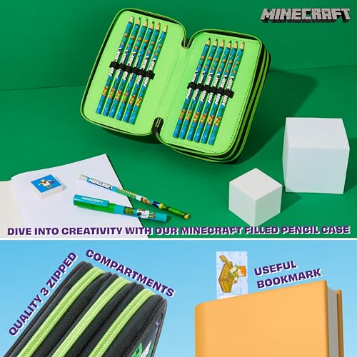 Minecraft Kids Pencil Case Stationery Pens Colored Pencils Notebook School Supplies Gamer Gifts for Boys