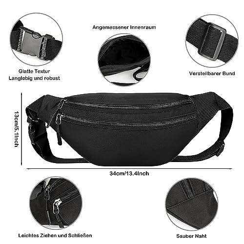 Bauchtasche, Tragbar Elegant Wasserdicht PU Leder Multifunktionale Hüfttasche, Gürteltasche Hüfttasche Sport für Männer und Frauen für Bauchtasche Festival, Laufen, Reisen, Wandern