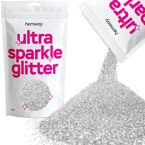 Hemway Ultra Sparkle Glitter Silver 100g Fine