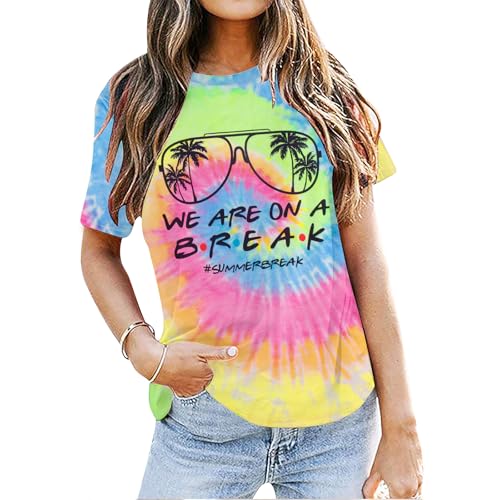 Last Day of School Teacher Shirt: Women We are On A Break Teacher Shirt Summer Break Tshirt Teacher Holiday Life Tee Tops