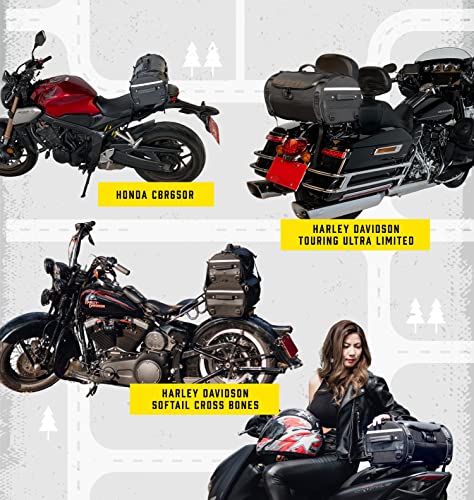 Bolsa trasera apilable para motocicleta Niche, 36 L, impermeable con cubierta contra la lluvia, equipaje de viaje para moto, cierre con cremallera miniatura 7