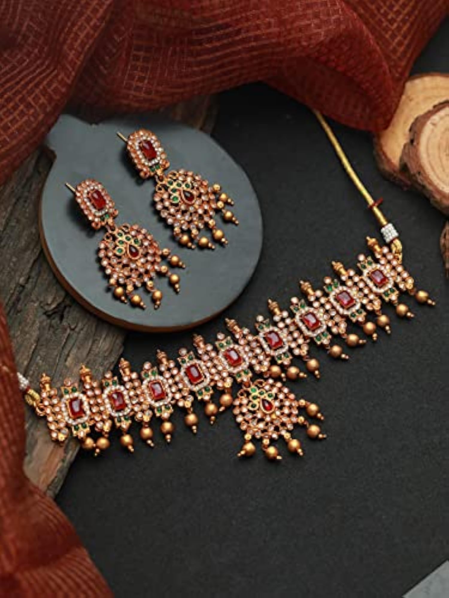 Traditional Multicolor Plated Choker Jewellery Set