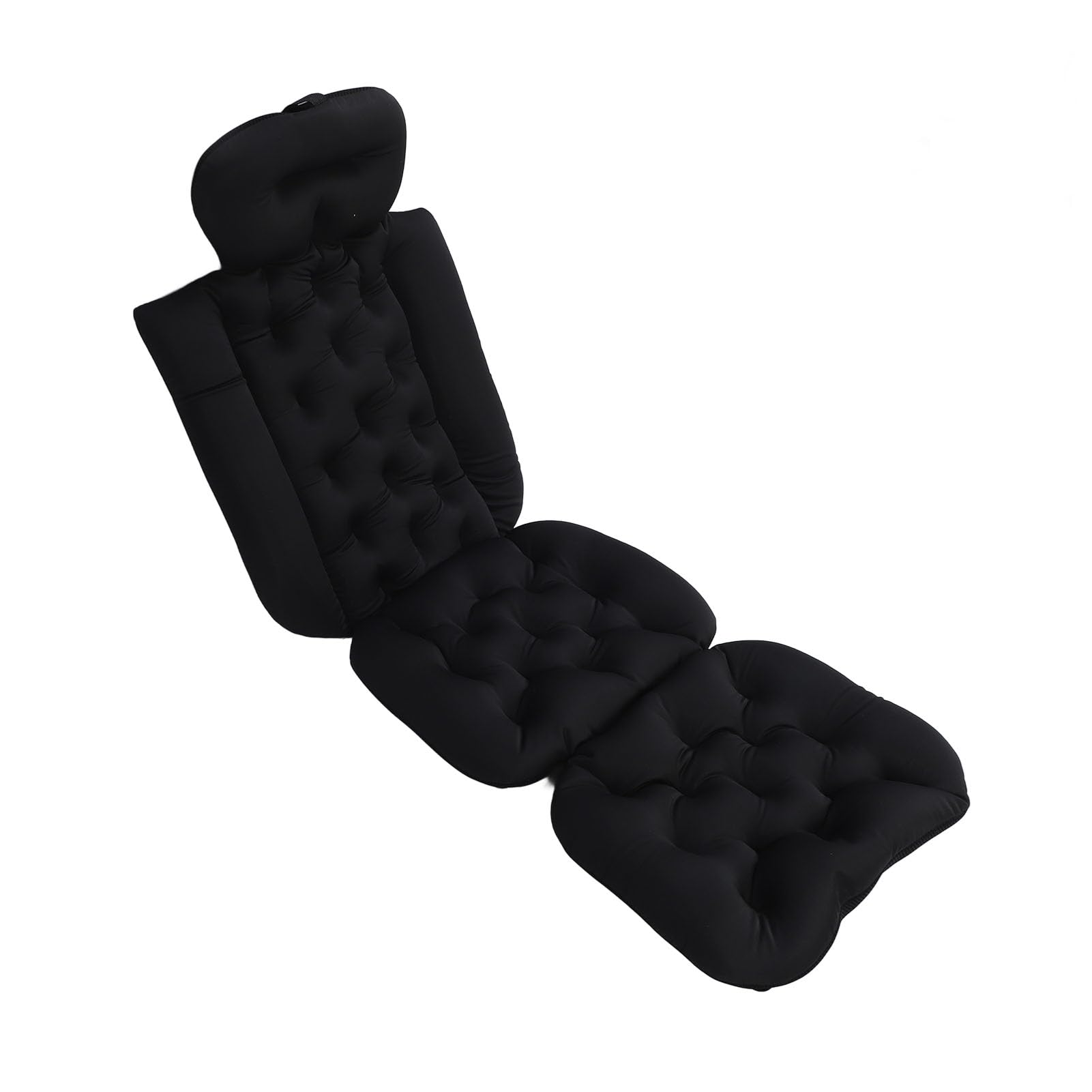 Cuscino da Bagno per Tutto il Corpo, Cuscino per Vasca da Bagno con Ventose Antiscivolo, for Adulti (BLACK)