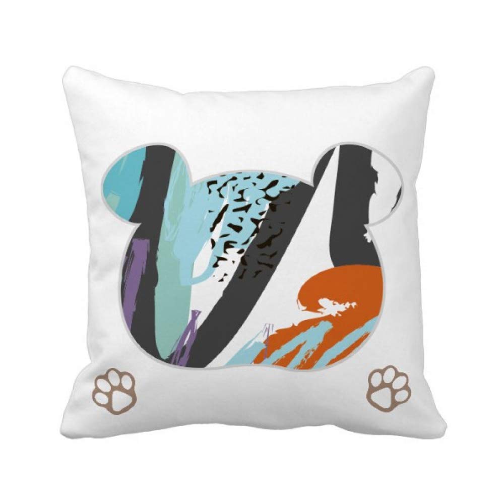 Housse de coussin carrée ours abstrait pour relooker un canapé usé facilement