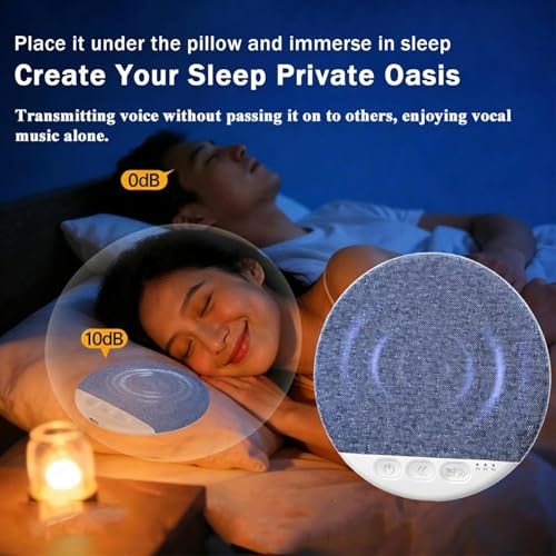 Image of Bluetooth Pillow Speaker for Sleeping | Wireless Under Pillow Sleep Speaker with White Noise Timer | Rechargeable Mini Stereo Speaker for Side Sleepers, Adults & Kids