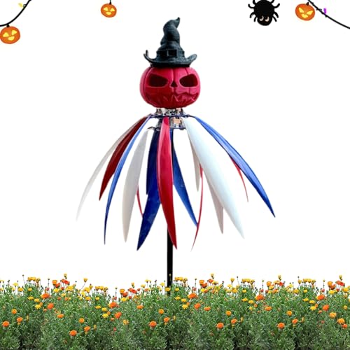 Motifa d'épouvantail de courge à vent de jardin | Décoration extérieure de Windspinnner pour Vorgarten Terrace Balcony | Windmühlen Décoration d'Halloween pour jardin Design Pays