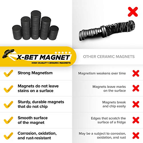 X-bet MAGNET 50 pcs Craft Magnets - 1 Inch (25mm) Round Disc Alnico Magnets for DIY, Craft Hobbies, Science & School Projects - Bulk Lot of Tiny Ceramic
