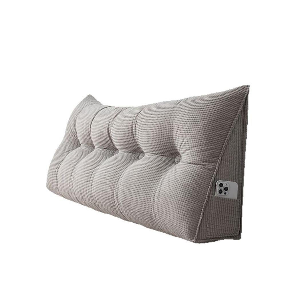 BCVPGF Triangular Headboard Cushion, Headboard Pillow, Wedge Lumbar Pillows, Bedroom Wedge Cushions, Backrest Positioning Support Long Pillows for Daybed,Gray-120cm