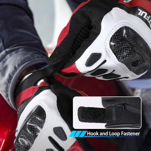 Image of WTACTFUL Goatskin Carbon Motorcycle Gloves, Touchscreen Men Women