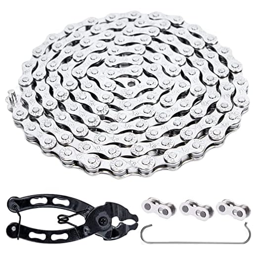 YBEKI Catena per Bicicletta 6/7/8 Velocità Catena 1/2 x 3/32 Pollice 116 Collegamenti con 3 Collegamenti e Pinza