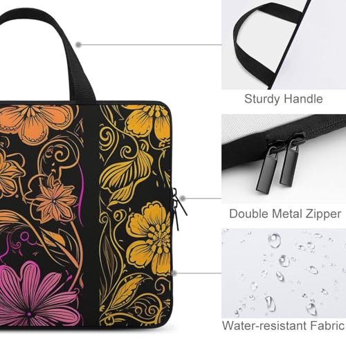 Bolso de hombro para laptop con diseño floral unisex miniatura 4