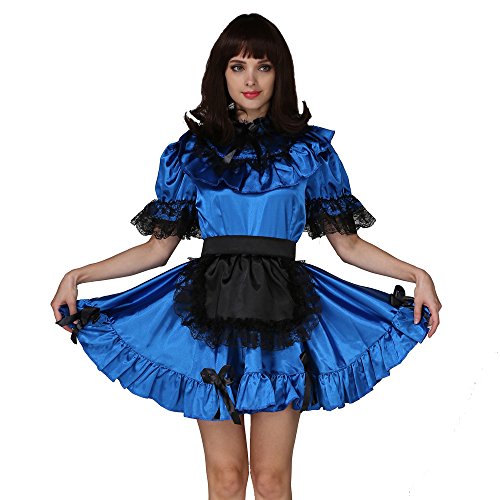 GOceBaby Sissy Lockable Maid Blue Satin Lace Dress Uniform Costume (Medium) GOceBaby Sissy Lockable Maid Blue Satin Lace Dress Uniform Costume (Medium)