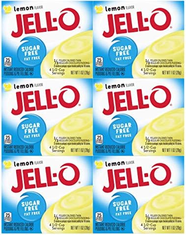 Jell-O Sugar-Free Instant Pudding and Pie Filling, Lemon, 1-Ounce Boxes (Pack of 6) by Jell-O