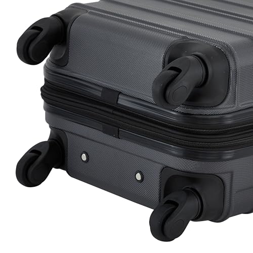 Image of Travelers Club Chicago Hardside Expandable Spinner Luggage, Blackened Pearl, 22 inch Carry-On, Chicago Hardside Expandable Spinner Luggage