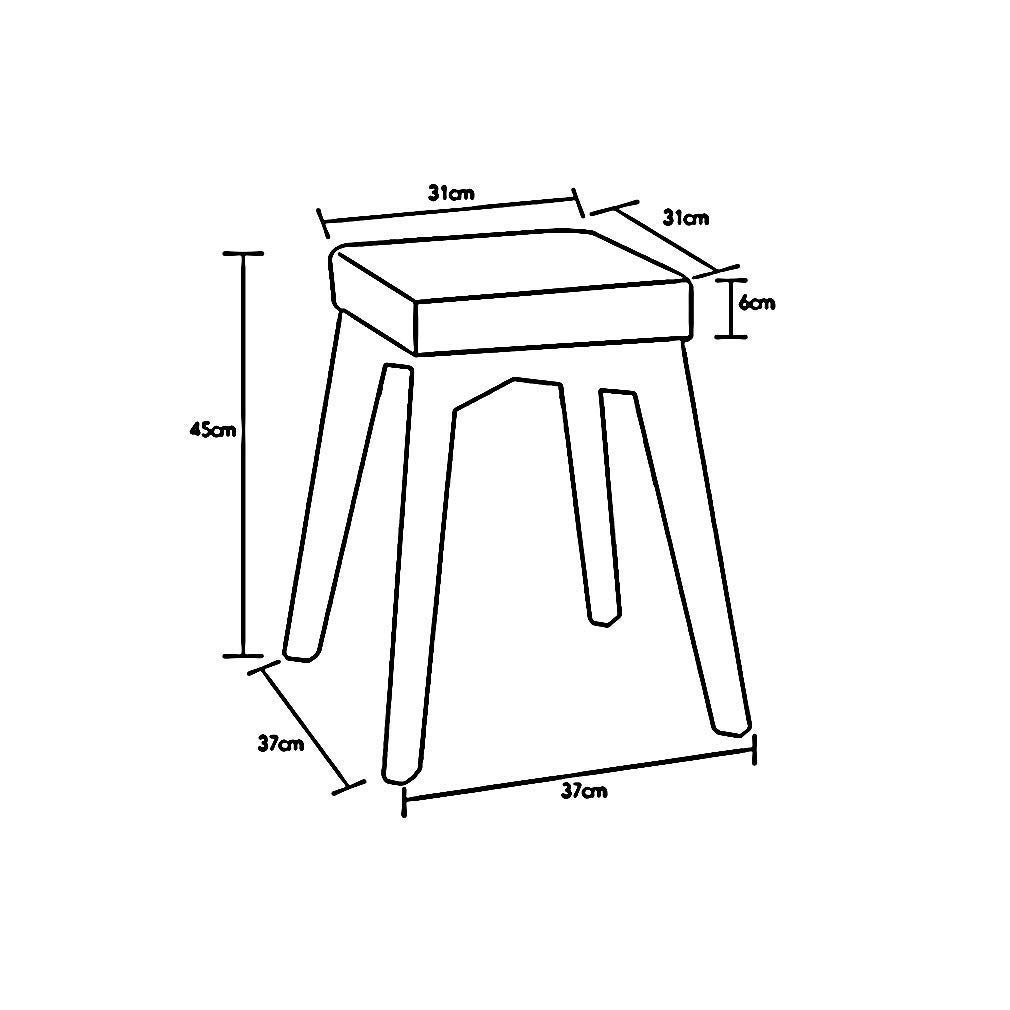 Tabouret des ménages carré gzz en bois avec jambes brunes pour salon
