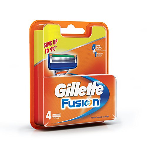 Image of Gillette Fusion Manual Razor and Gillette Fusion Manual Shaving Razor Blades - 4s Pack (Cartridge) combo pack