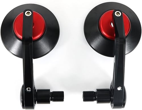 jfqm Fit for Yamaha XSR900 XSR700 Tmax500 Tmax530 FZR600 FZR1000 Cafe Racer CNC Rear View Mirror Handle Bar End Side Rearview Mirrors (Color  Red)