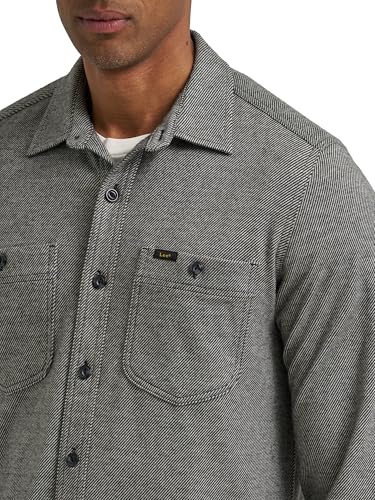 Lee Men's Legendary Brushed Knit Shirt, Union-All Black, Medium - image 2