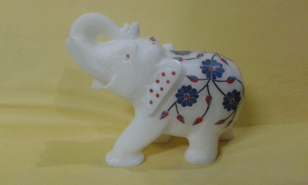 Amazon.co.jp: 天然ホワイト大理石 象の置物 1ピース ロット 4x5