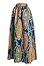 Lovezesent Women's African Printed Pleated Maxi Skirt High Waist A Line Dress