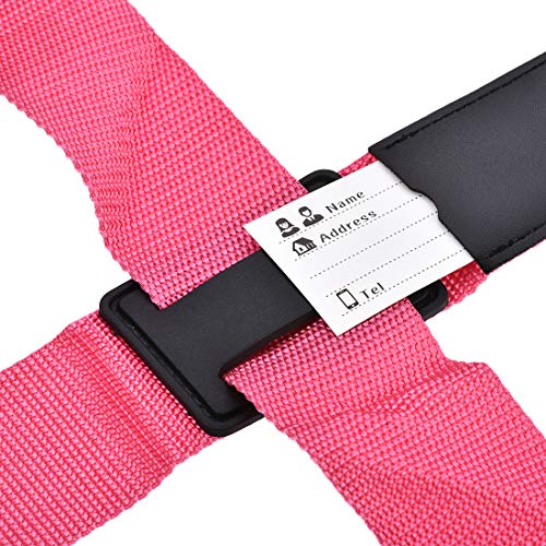 Image of uxcell Luggage Strap Suitcase Belt with 2 Buckles, 2Mx5cm Cross Adjustable PP Travel Packing Accessory, Rose Red