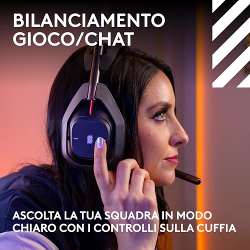 Astro A50 Cuffia con microfono gaming wireless LIGHTSPEED + base di ricarica (Gen 5), PRO-G GRAPHENE, passaggio fra 3 sistemi, USB-C per Xbox, PS5, PC/Mac, Nintendo Switch, Bluetooth - Nero - Cuffia gaming - Immagine 10