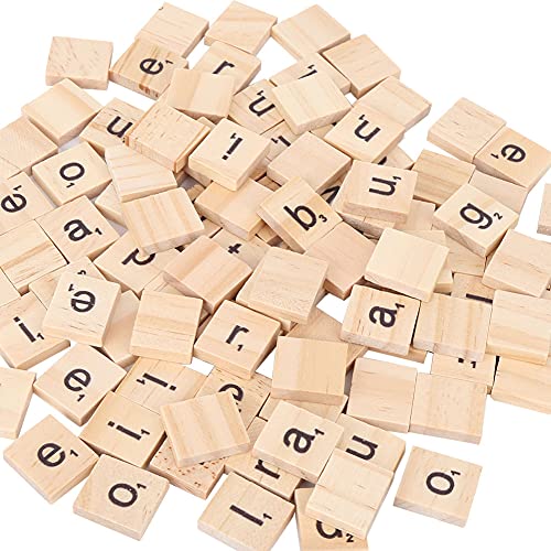 Wooden Tiles, 2 Set Wood Letter Tiles Letters Crafts English Words miniatura 3