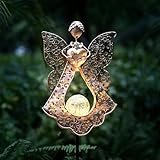 KAIXOXIN LEDs Solar Stake Lights for Garden Metal Warm White, Memorial Gift - Perfect as Remembrance & Sympathy Gifts (Angel-Bronze) (Angel)