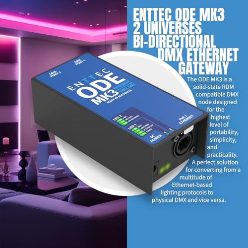 Image of Enttec ODE Mk3 70407 POE 2 Universe Dual DMX / RDM Ethernet Converter Interface