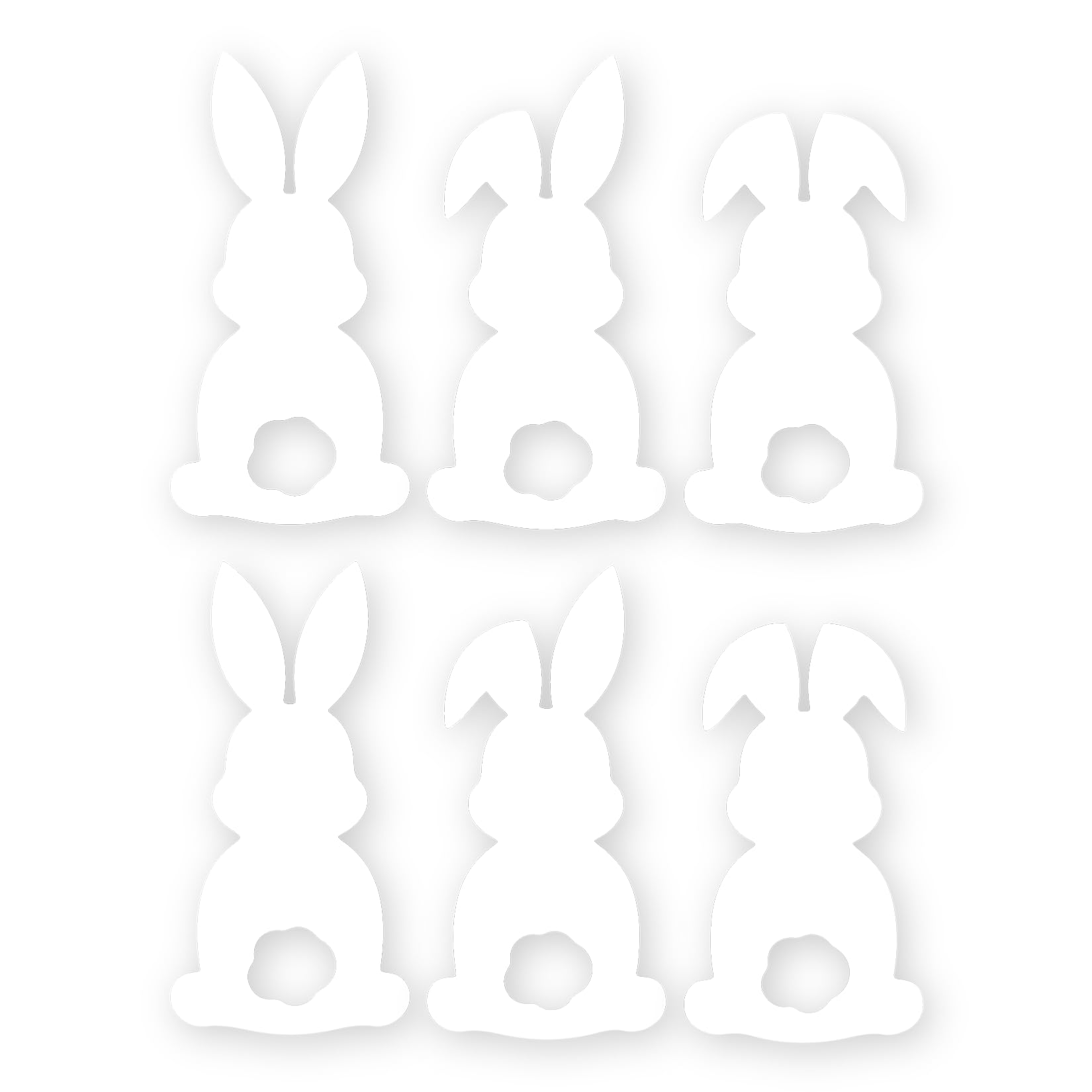Set of 12 Easter Bunnies Window Stickers for Kids, White Static Cling, Nursery Room Spring Decor, Bunnies Silhuettes (X-Large