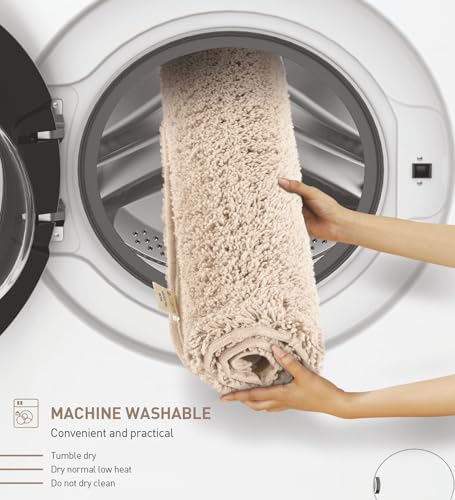 Image of Obsessions Ultra-Absorbent Quick-Dry Bath Mat | 1400 GSM Polyester | Soft, Non-Slip & Fast-Drying Bathroom Rug for Safety & Comfort | 50 x 70 cm | Light Beige