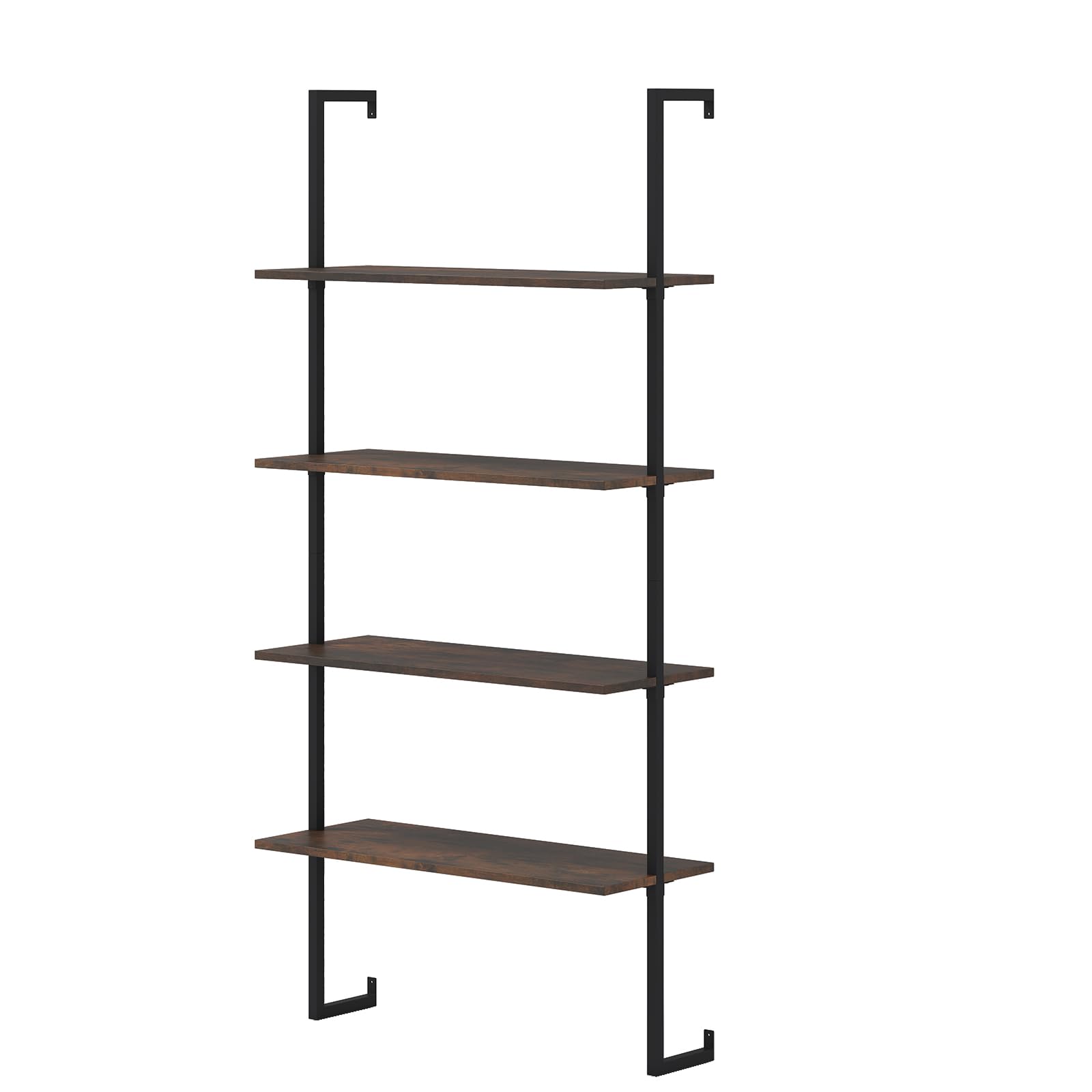 GIANTEX Mensola da Parete a 4 Ripiani, Scaffalatura Aperta con Telaio Metallico, Stile Industriale Sospeso, Salvaspazio 76 x 30 x 163 cm, per Cucina, Soggiorno, Camera e Ufficio