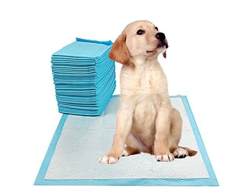 Juego de 50 almohadillas para cachorros, tamaño "S", aprendizaje a orinar, 45 x 60, para caja de arena, cama para cachorros, base para cuencos, resistente al agua, absorbe los andamios