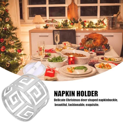 Napkin Rings, Pack of 6 Metal Napkin Holders Buckles Silver Napkin Rings for Christmas, Thanksgiving, Wedding, Party, Dinner, Table Decoration - Cosy Home Interiors Napkin Rings, Pack of 6 Metal Napkin Holders Buckles Silver Napkin Rings for Christmas, Thanksgiving, Wedding, Party, Dinner, Table Decoration - Image 5