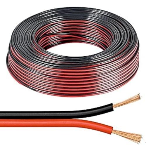 electrosmart YUTUKI 10m Red / Black 2x 1mm 2x 89 Strand Speaker Cable Wire for Home HiFi / Car Audio etc